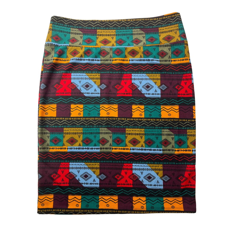 LuLaRoe Cassie Womens 3XL Geometrical Patterns‎ Elastic Waist Pencil Skirt NWOT - Picture 2 of 12